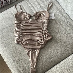 Zara Shiny Bronze Bodysuit